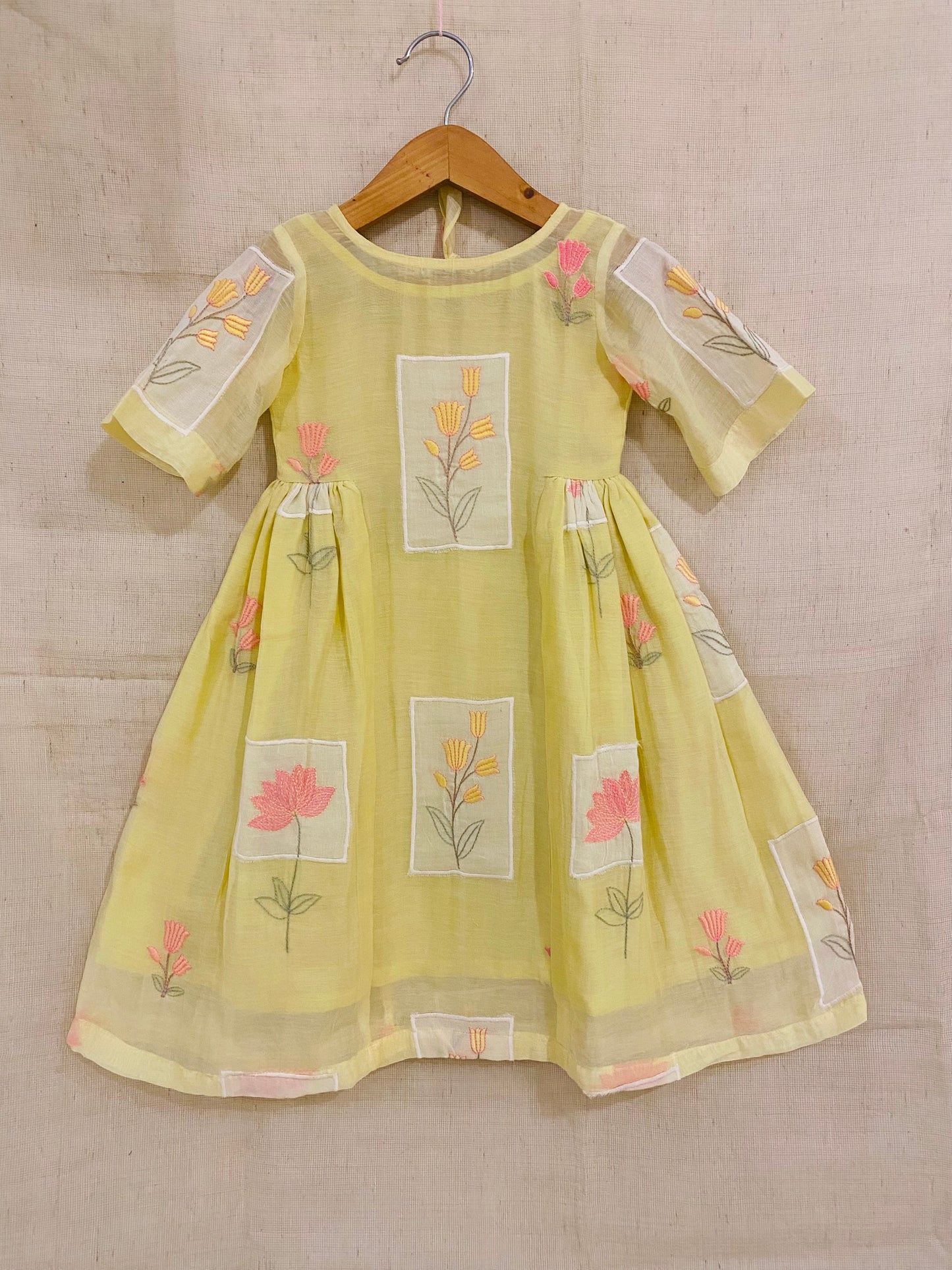 Sitara Chanderi Appliqué Dress