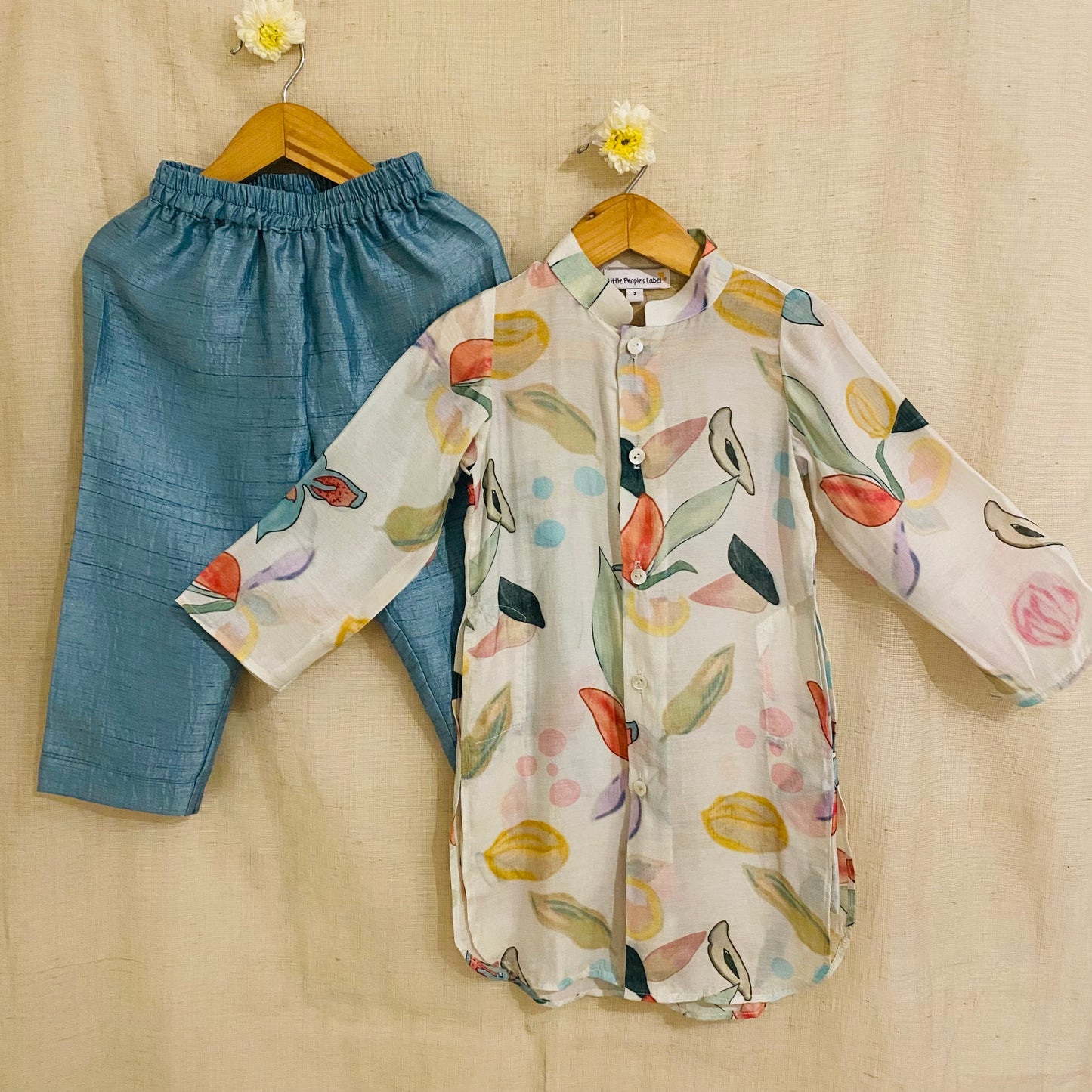 Watercolor Print Muslin Kurta set