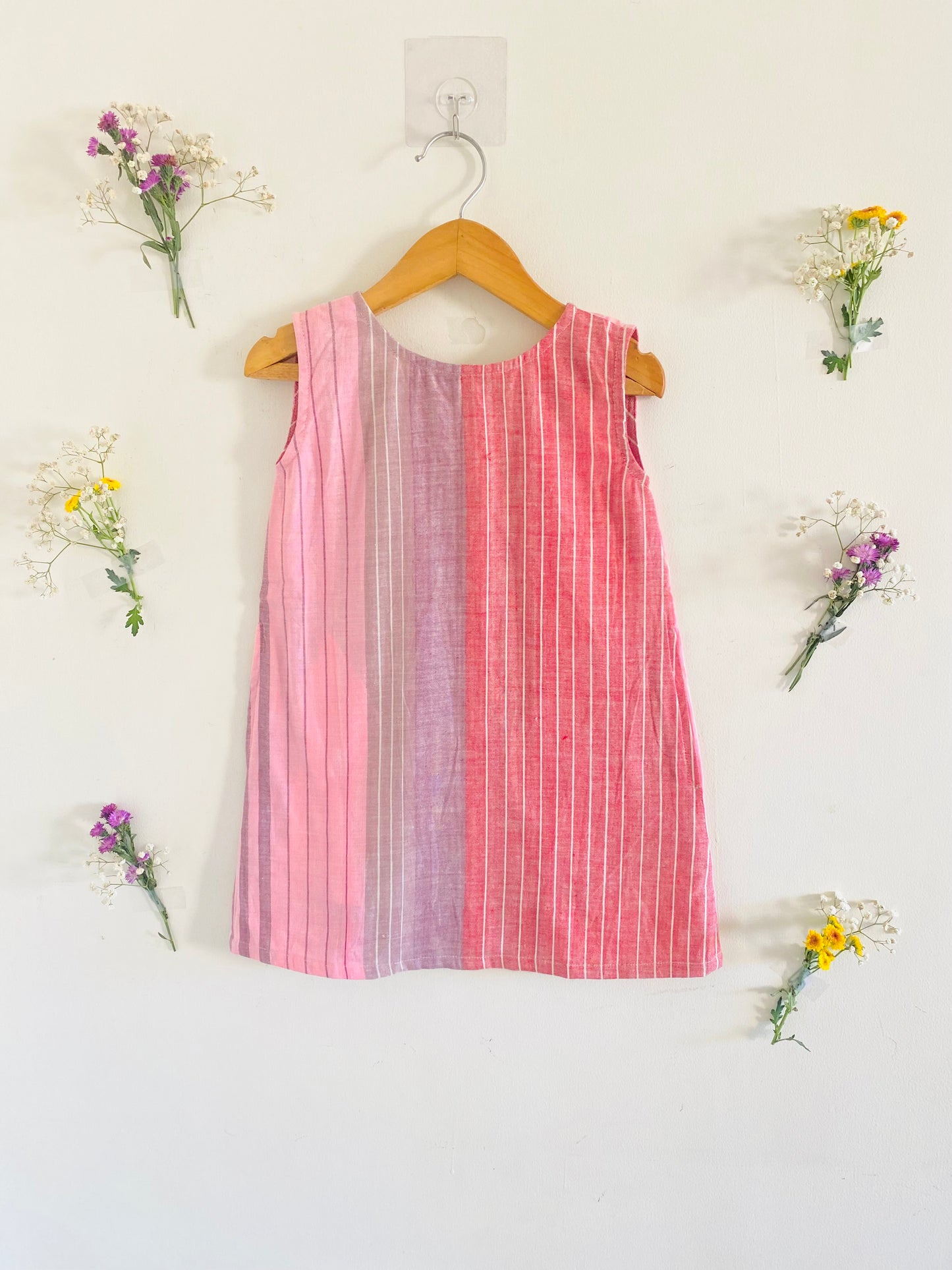 Handloom Cotton Striped A-line dress