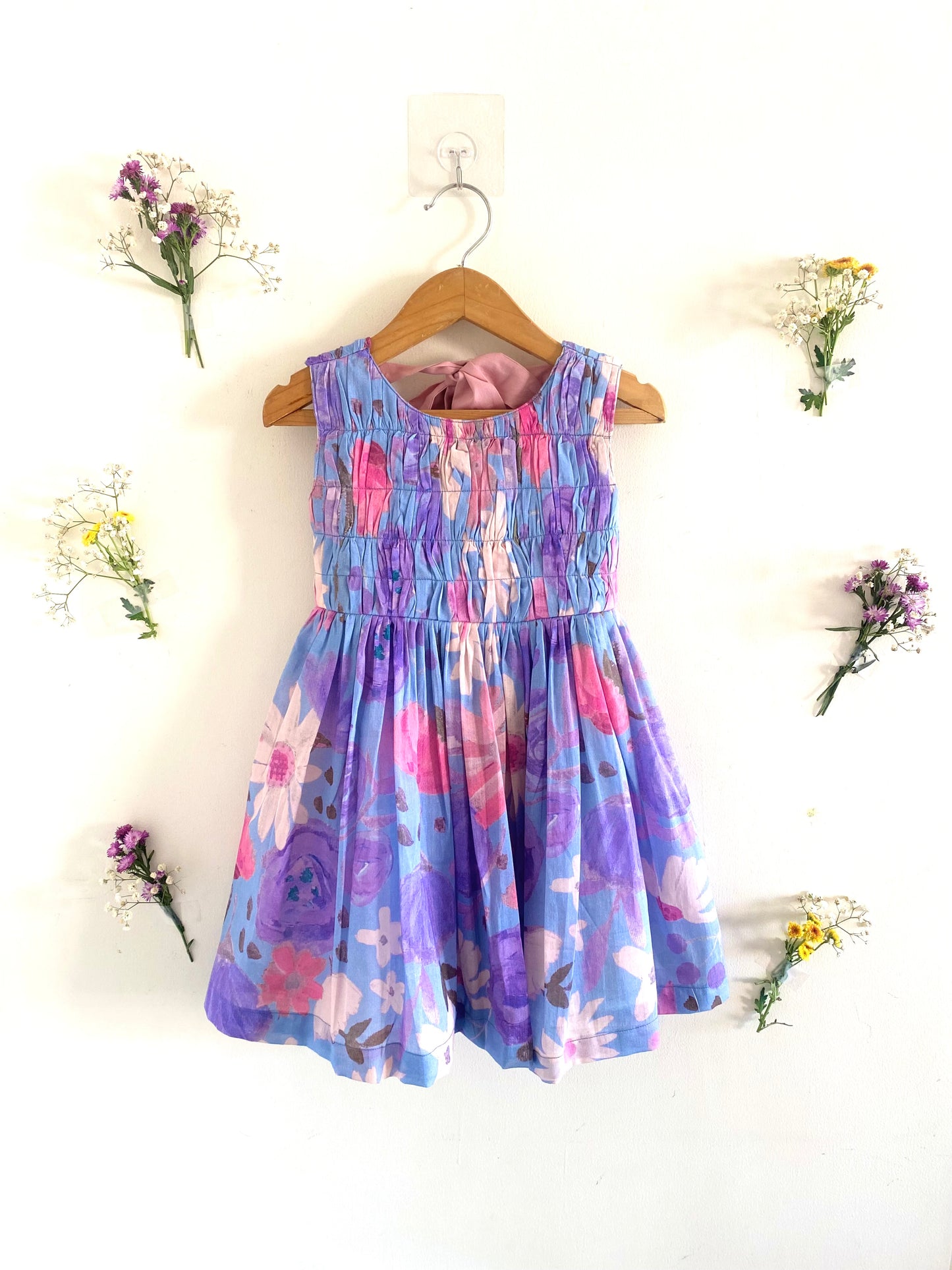 Floral Back Tie Mul Dress