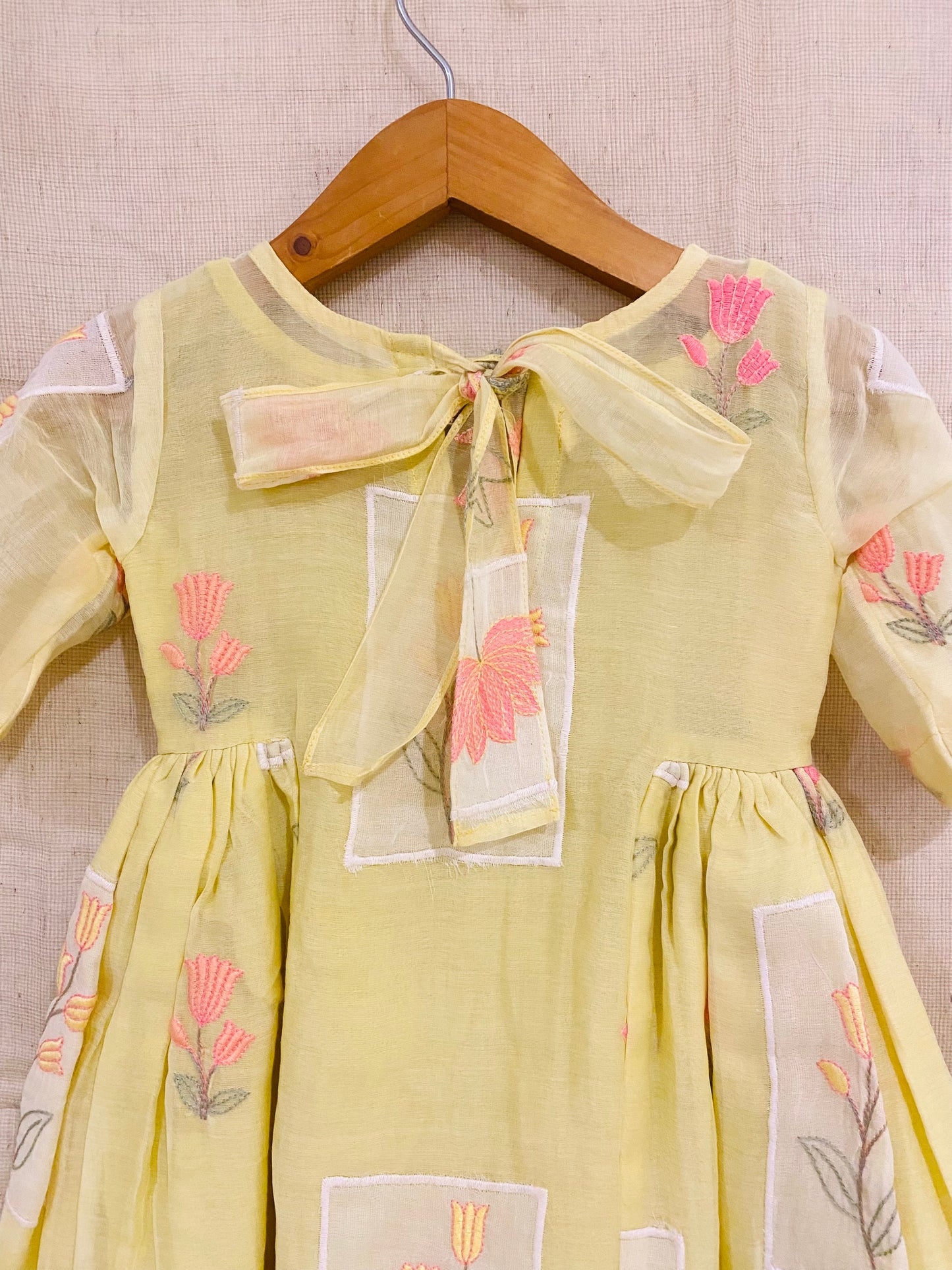 Sitara Chanderi Appliqué Dress