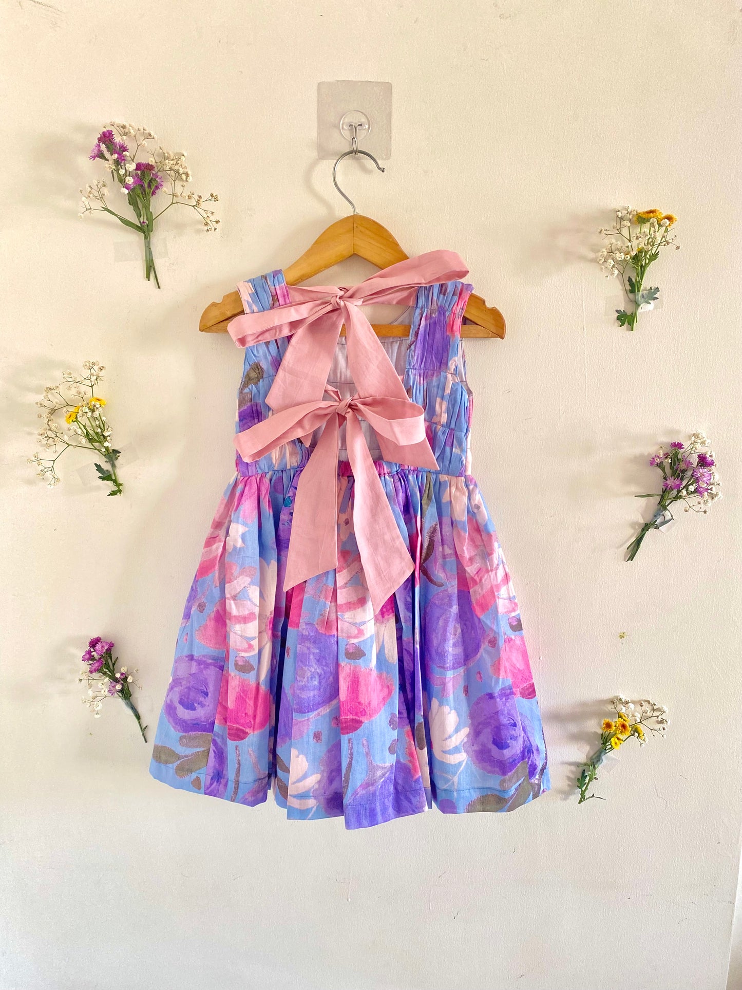 Floral Back Tie Mul Dress