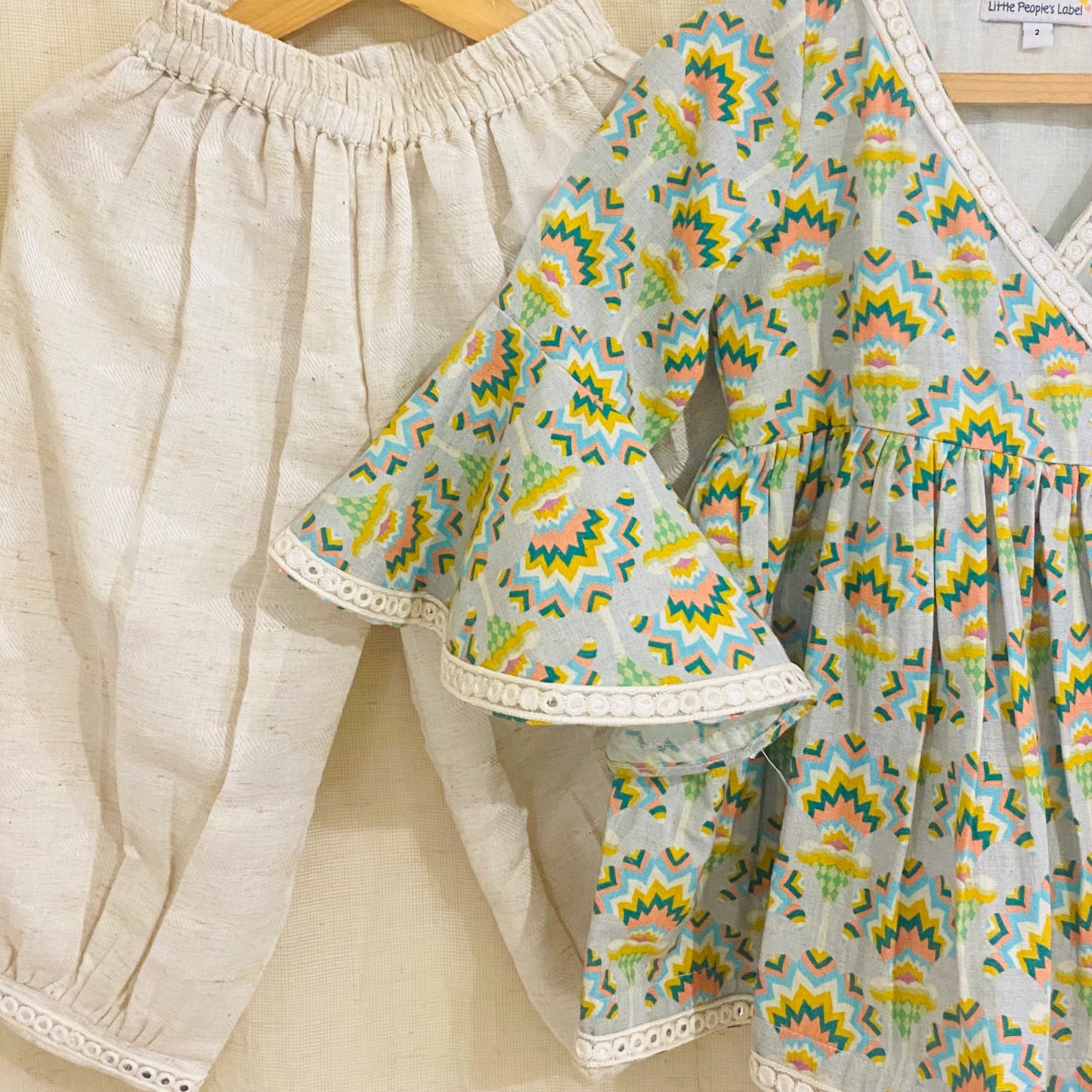 Cotton Angarakha Set with Afghan Pants