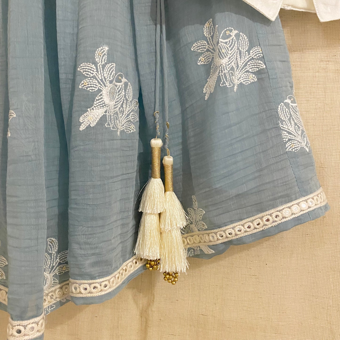 Embroidered Lehenga Set with Mirror Work vest