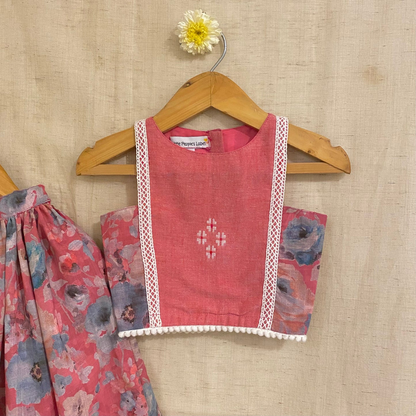 Floral Boho Lehenga Set Pink