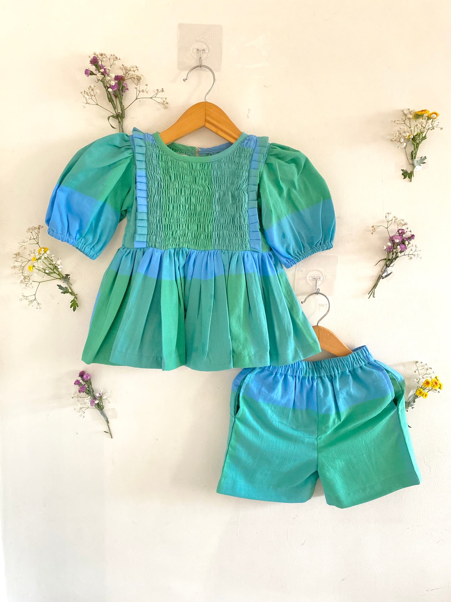 Smocked Shorts set