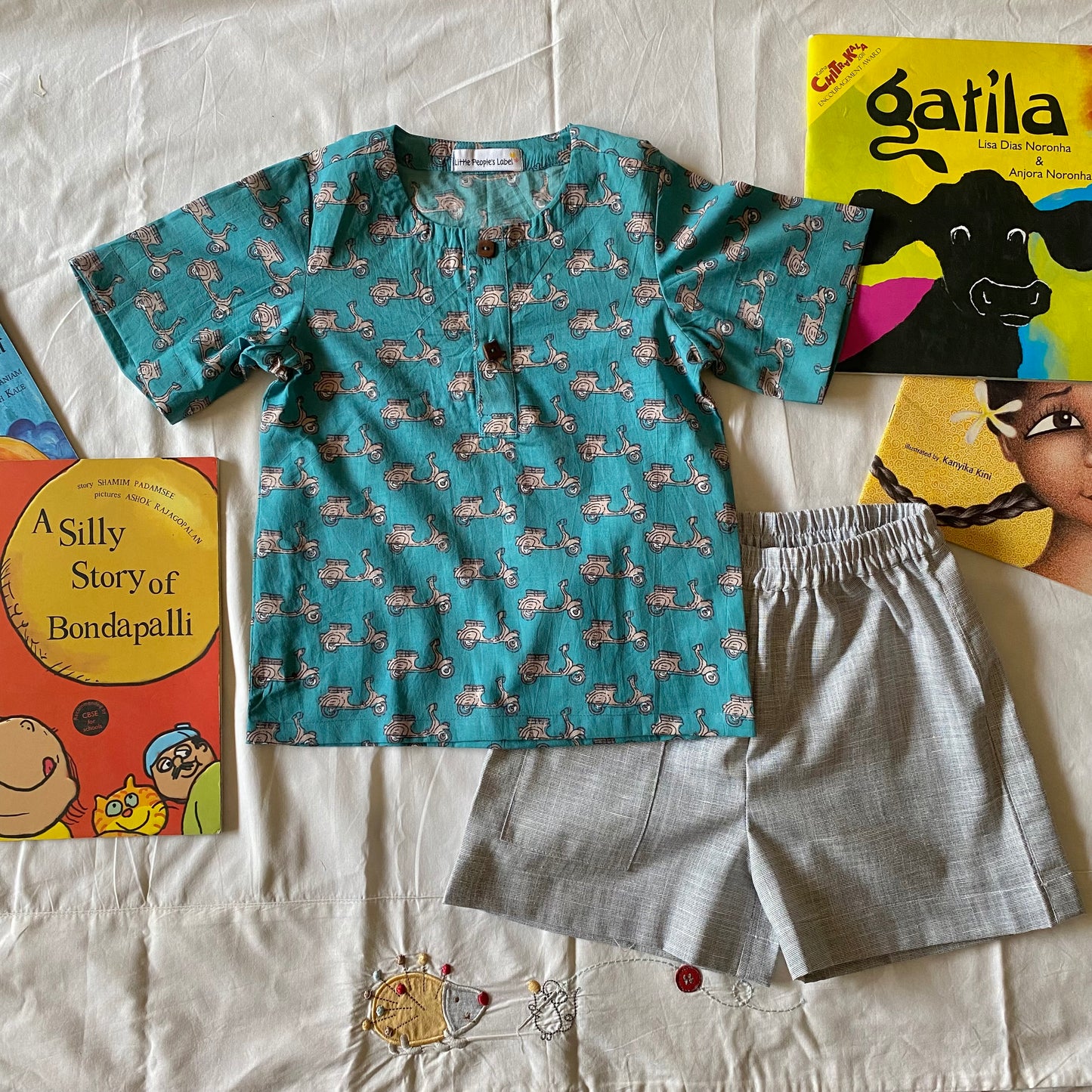 Teal Scooter Pajama Sets