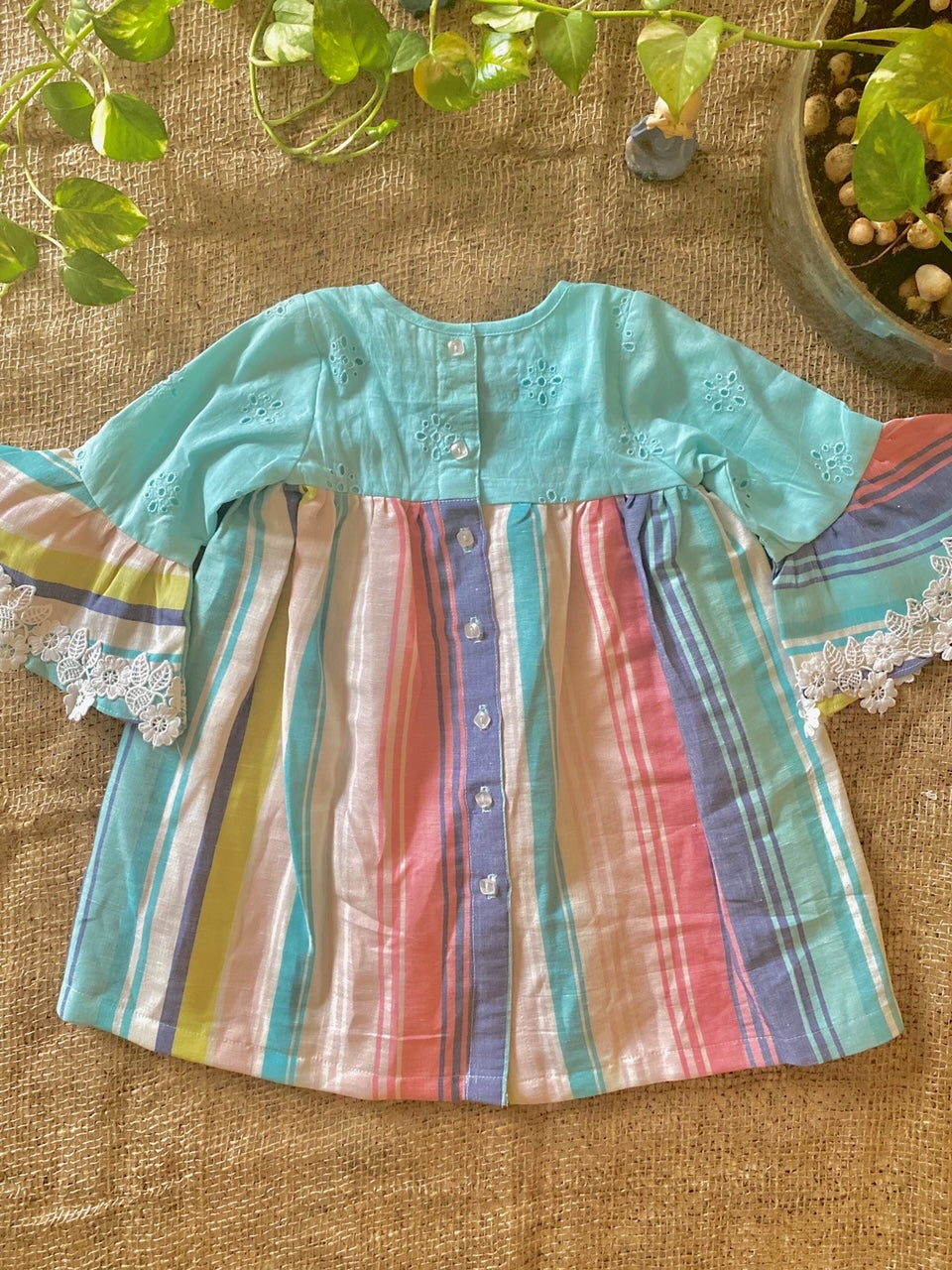 AQUA CANDY STRIPED DRESS