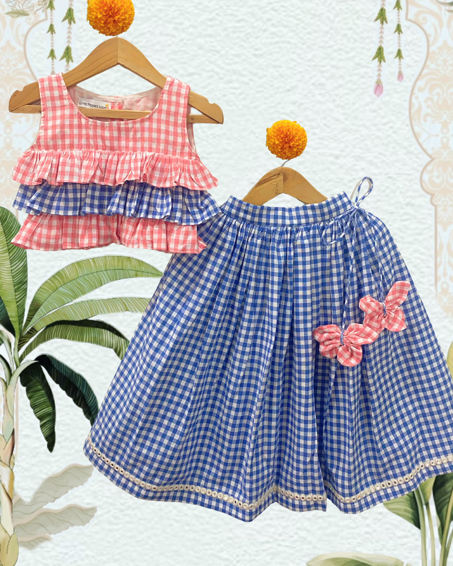 Checked Ruffled Lehenga
