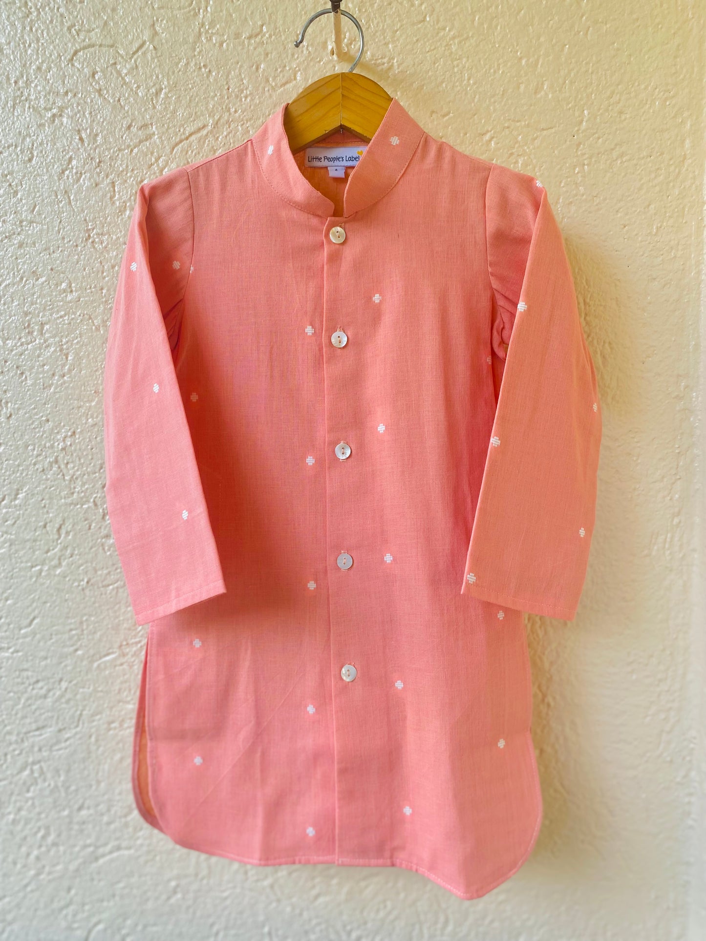 South Cotton Kurta Set (Peach)