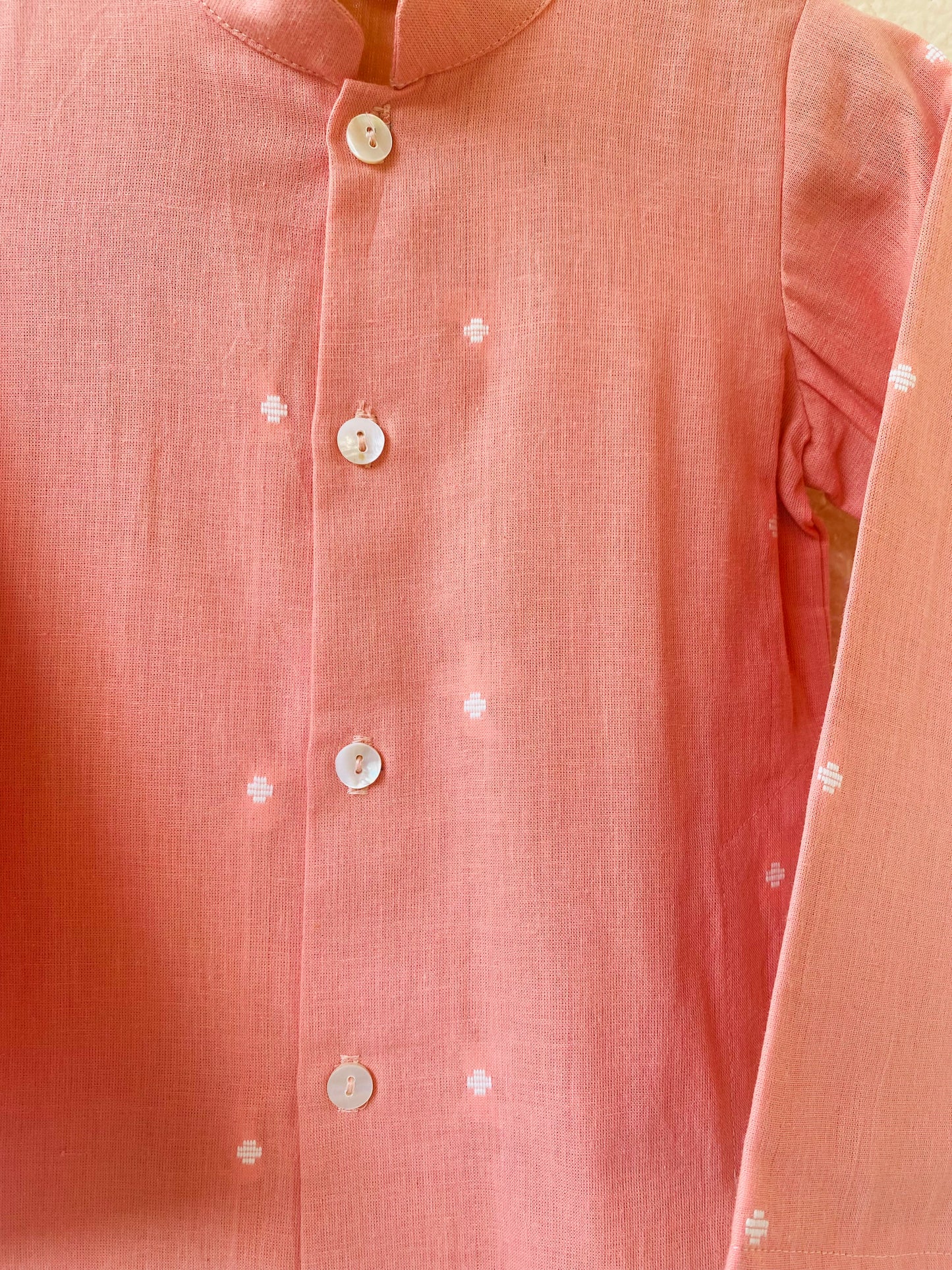 South Cotton Kurta Set (Peach)