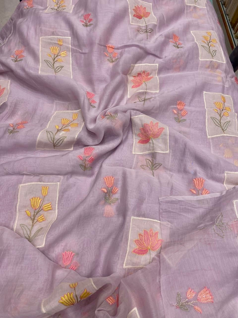 Seher Chanderi Appliqué Dress