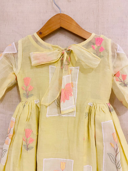 Sitara Chanderi Appliqué Dress