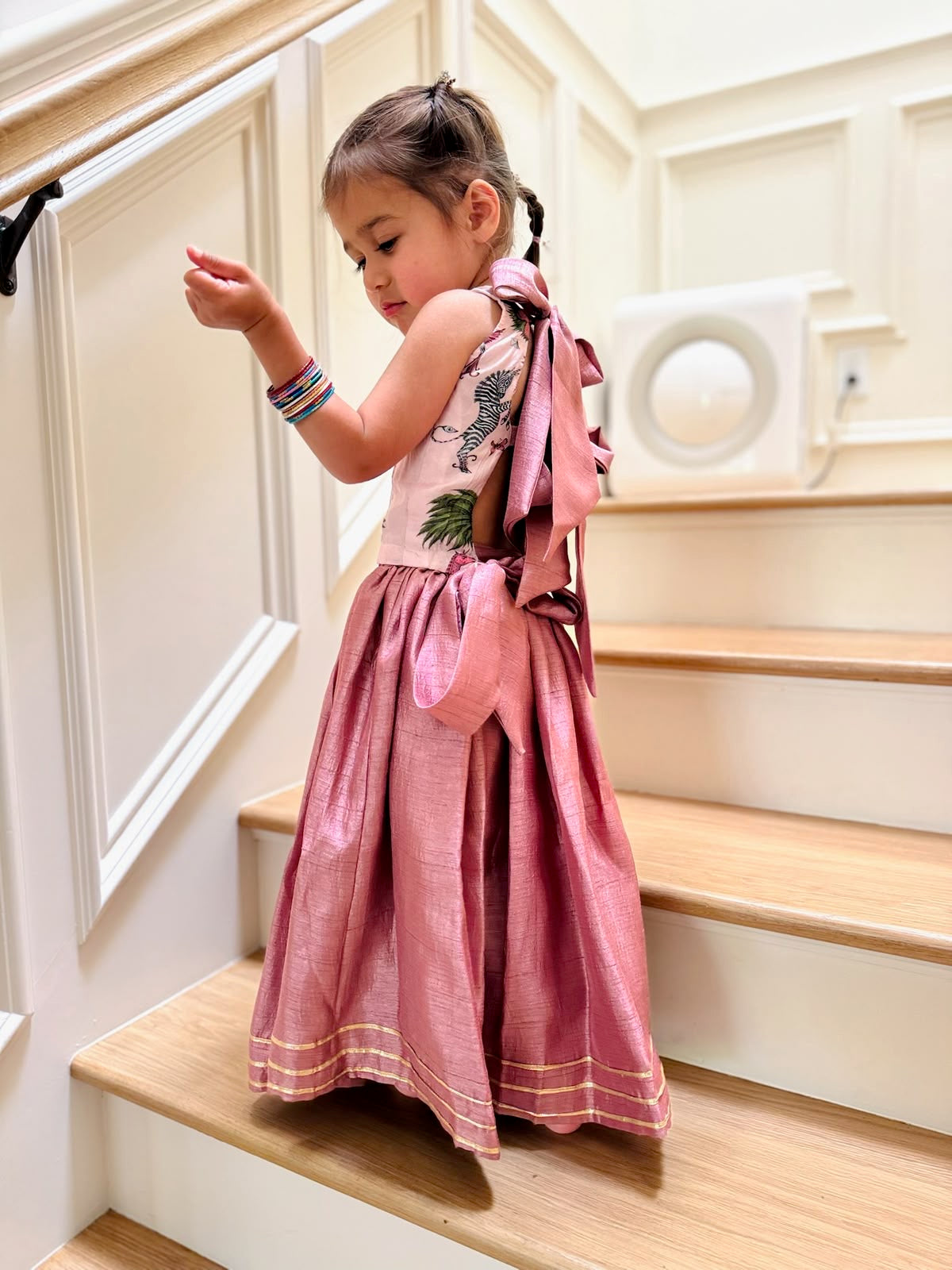 Salmon safari lehenga