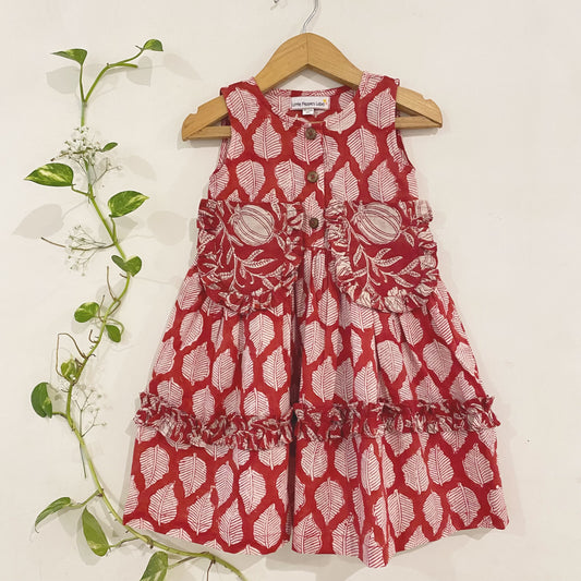 Hand-block printed tiered dress