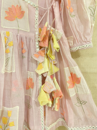 Seher Chanderi Appliqué Dress
