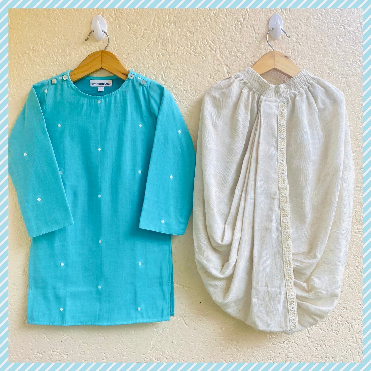 South Cotton Kurta Set (Aqua)