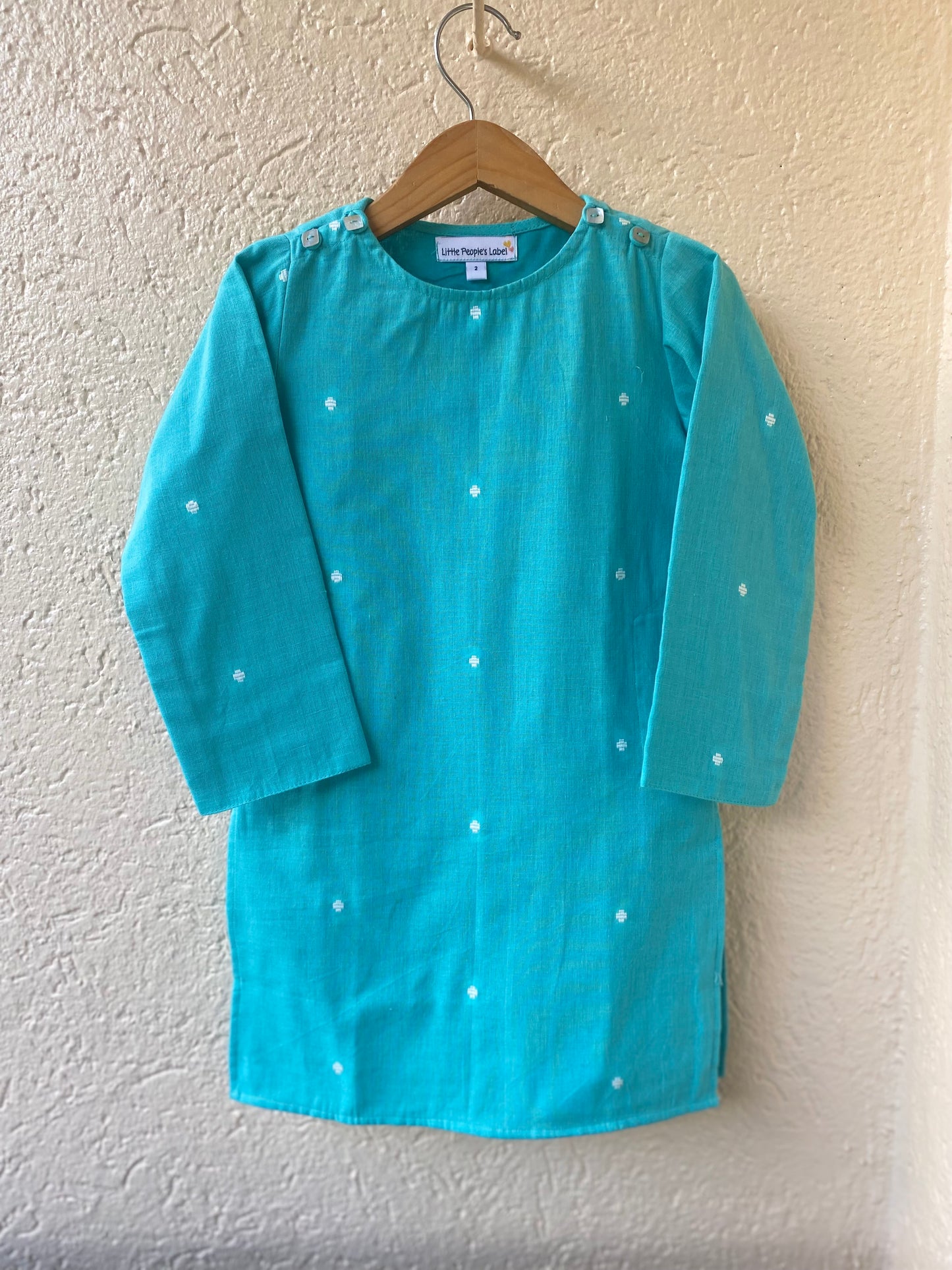 South Cotton Kurta Set (Aqua)