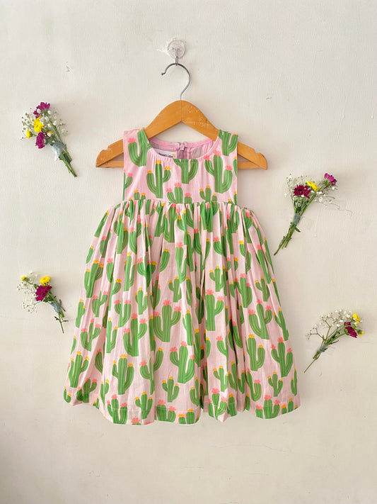 Cactus Print Structured Dress